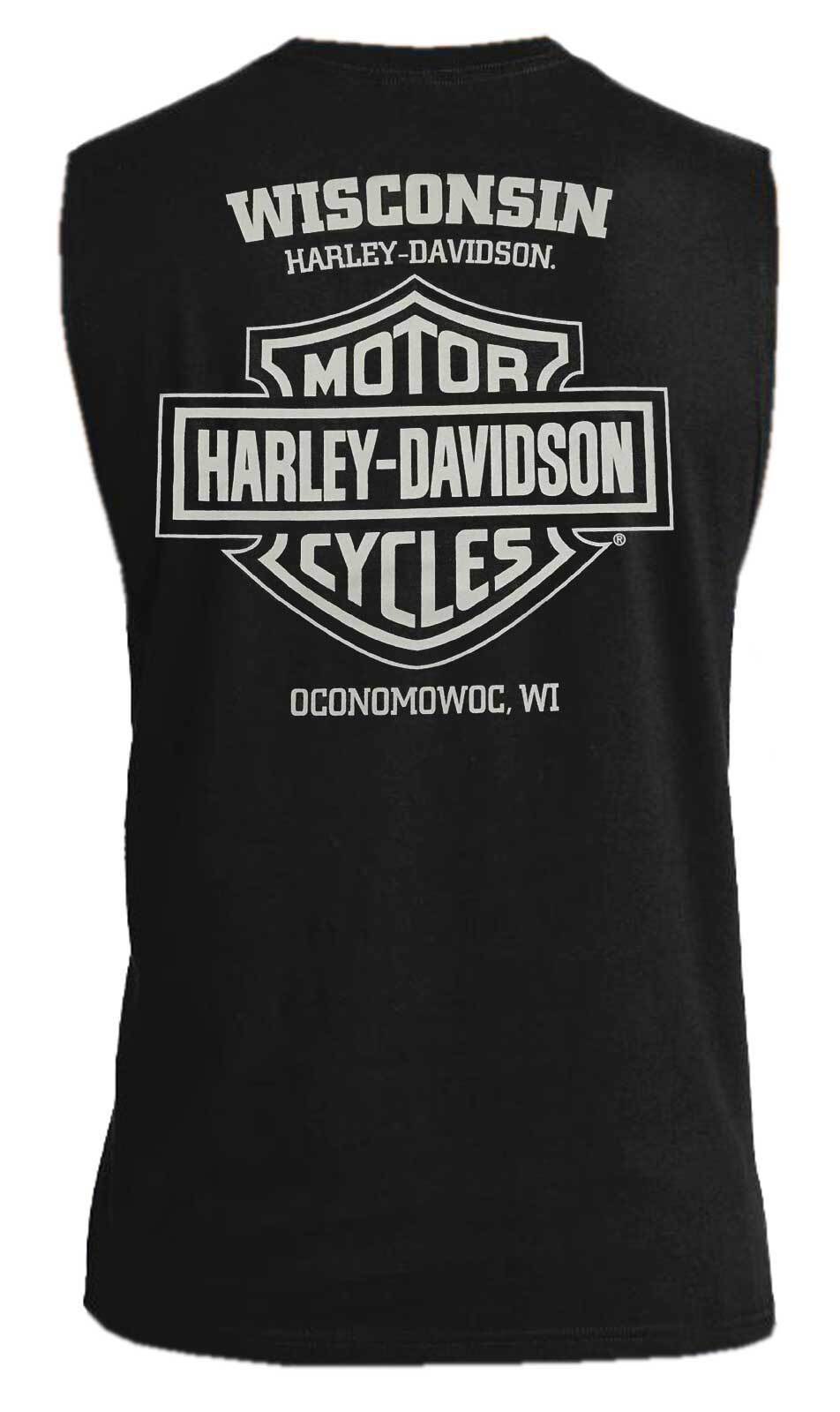 Harley-Davidson Men's Chrome Skull Graphic Cotton Tank Top - Solid Black gallery