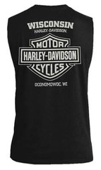 Harley-Davidson Men’s Chrome Skull Graphic Cotton Tank Top – Solid Black