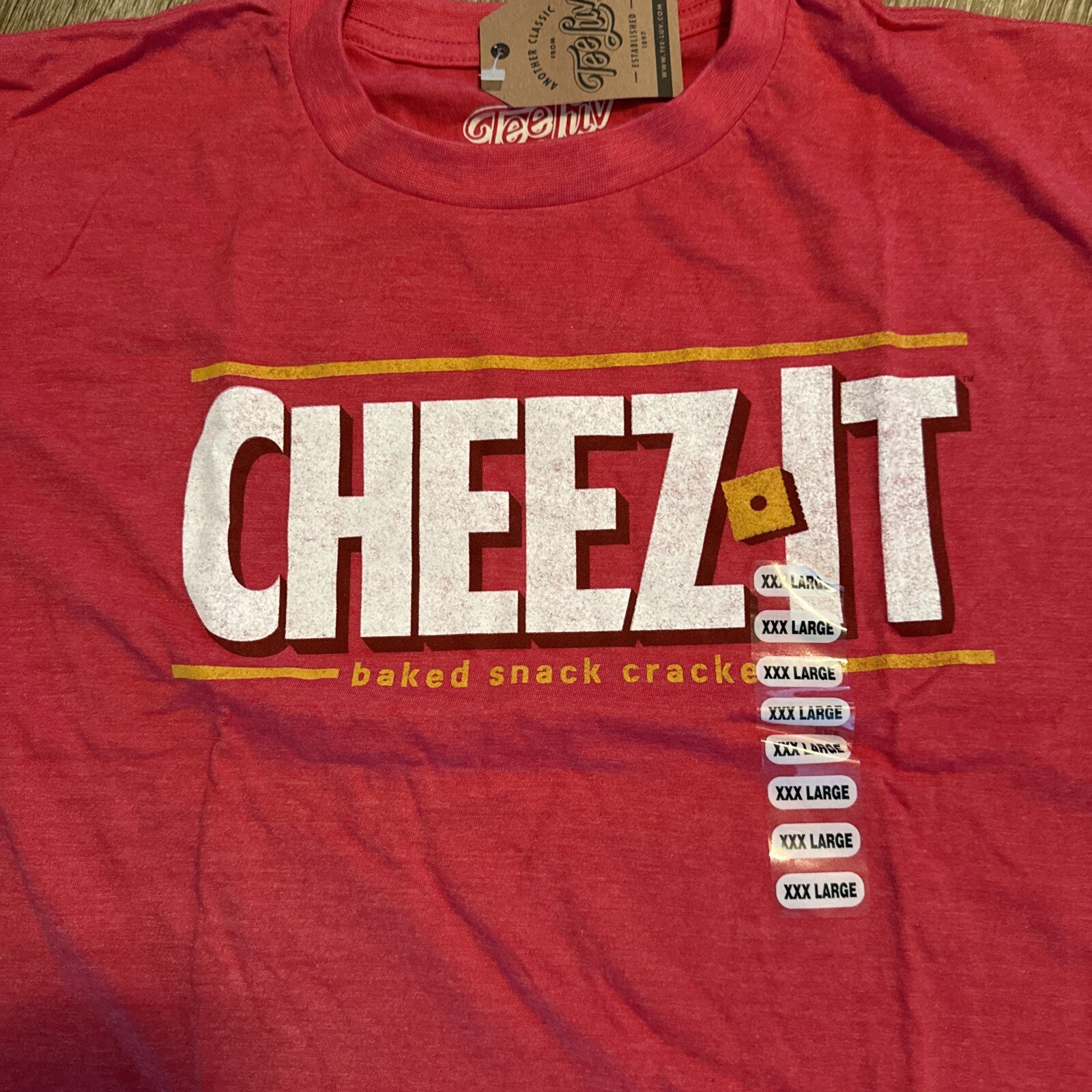 Cheezit Tee Luv Red Short Sleeve Tee Shirt T-Shirt XXXLarge
