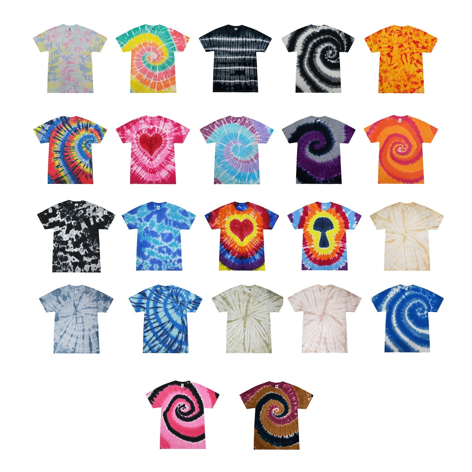Multi-Color Tie Dye T-Shirts, Kids & Adults Short Sleeve Cotton Colortone gallery