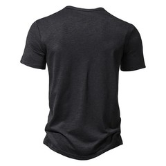 Henley Collar Summer Men Casual Solid Color Short Sleeve T Shirt for Men