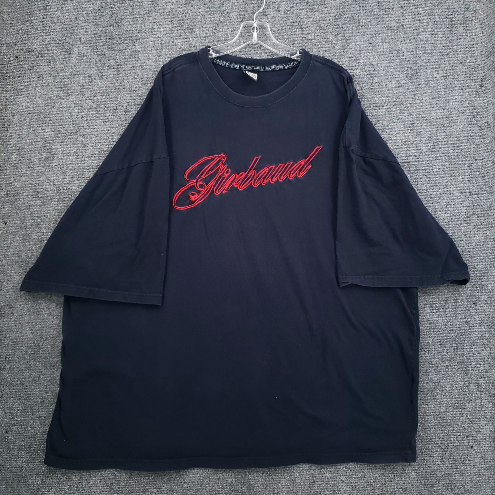 VINTAGE Marithe Francois Girbaud Y2K T Shirt Mens 4XL Blue Pullover Embroidered