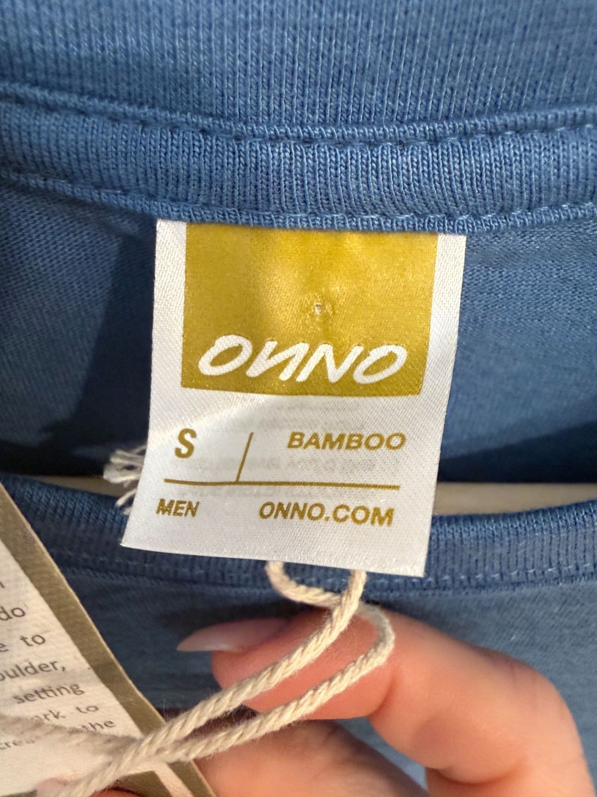 ONNO Men's Organic Cotton Bamboo Short Sleeve Shirt Small Blue Casual Outdoors gallery