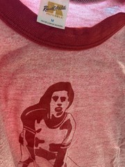 Vintage Russell Athletic Ringer Tee Size M Gold Tag Tri Blend Usa TWU Softball