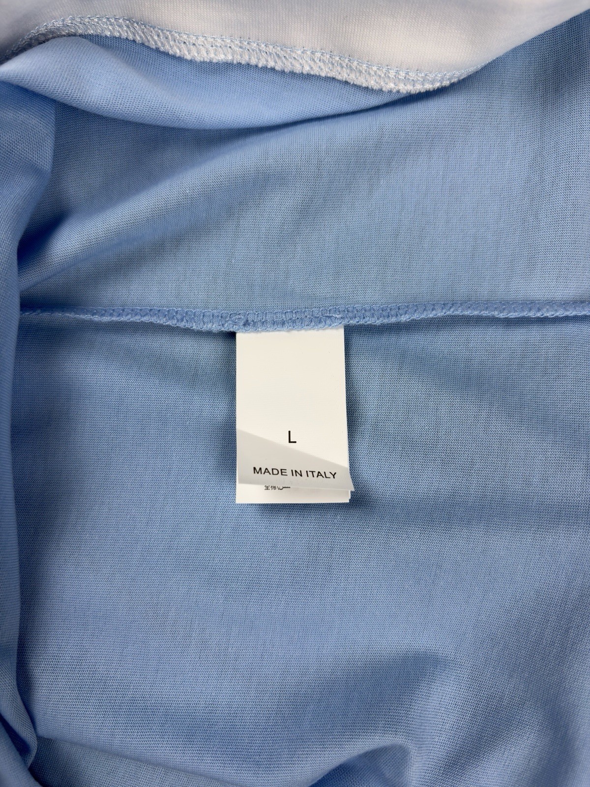 Mens Brunello Cucinelli Silk/Cottone With Faux-Layering T-Shirt Sky Blue Size L gallery