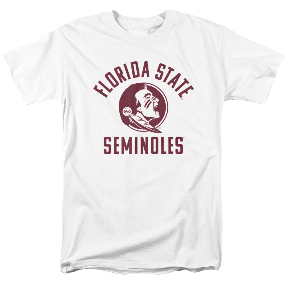 Florida State Adult T-Shirt FSU Seminoles Official One ColorLogo, White S-5XL