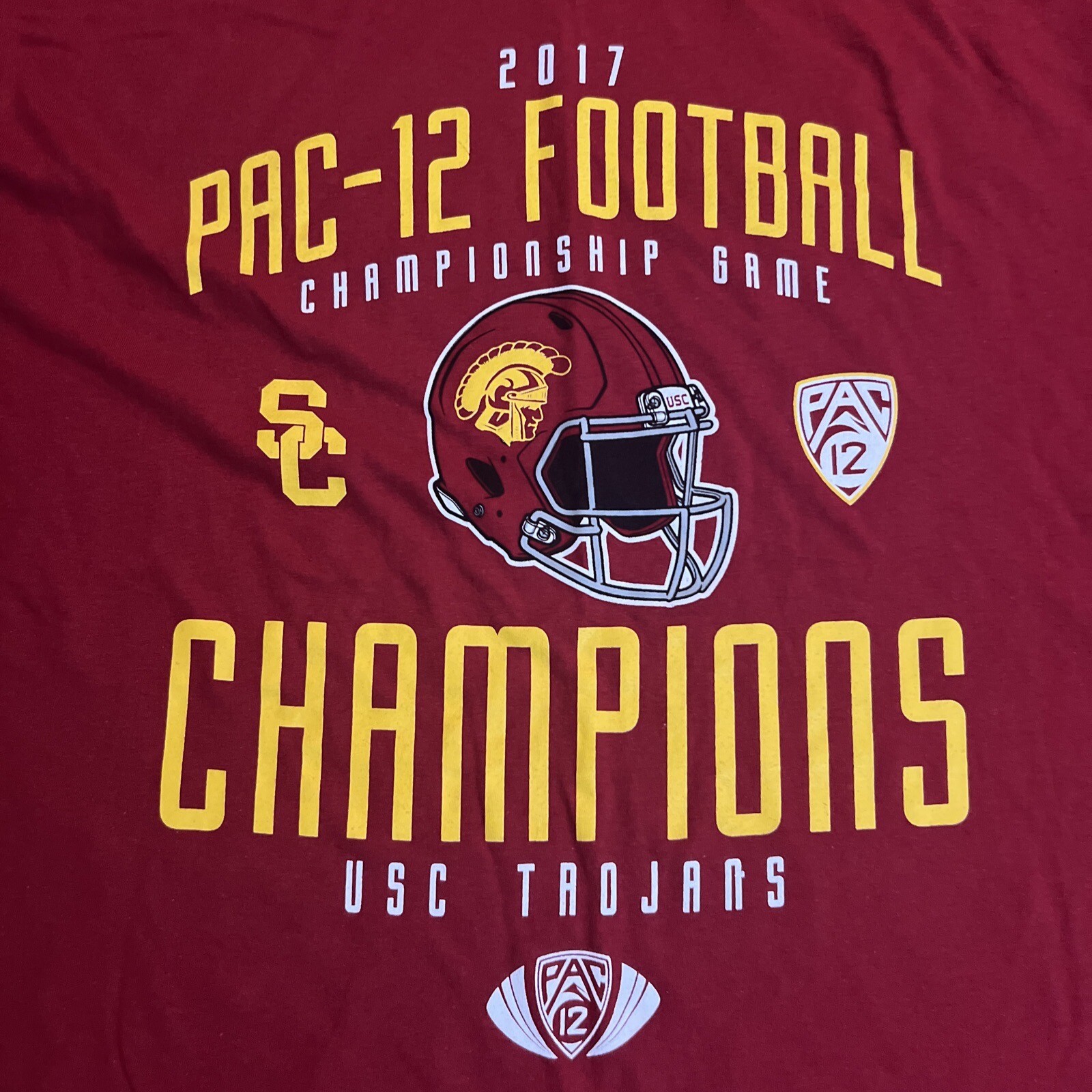 USC Trojans PAC 12 2017 Champions The Victory NCAA T Shirt Men's XL Cardinal NEW gallery
