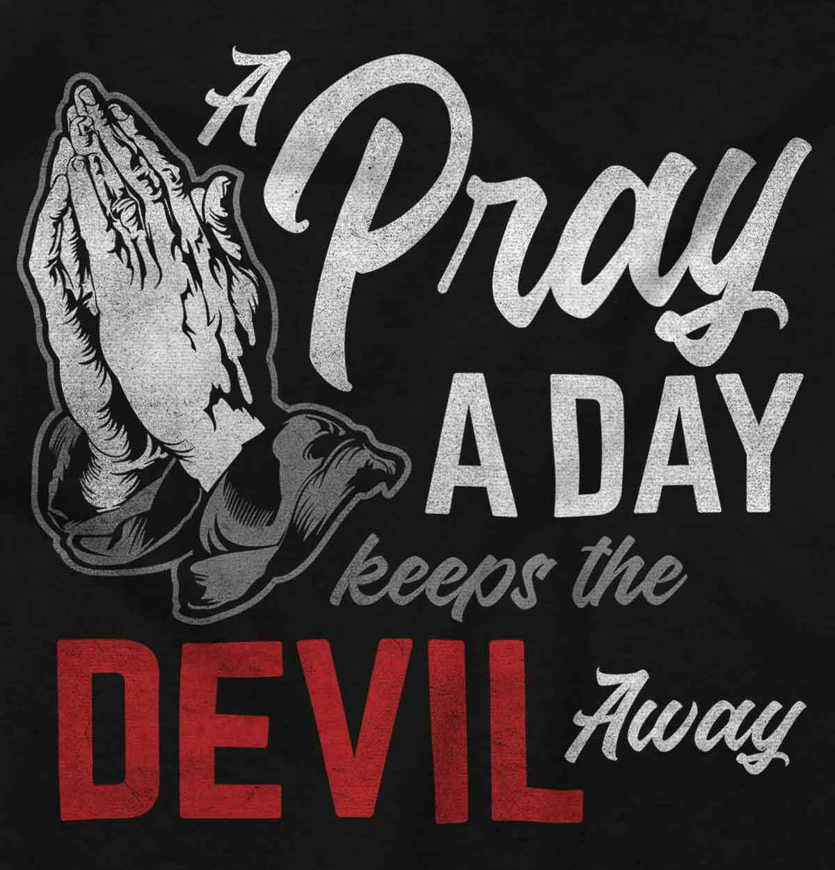 Prayer Keep Devil Away Religious Christian Adult Short Sleeve Crewneck Tee gallery