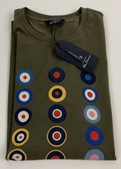 Ben Sherman British MOD Style Olive Cotton / Spandex Graphic T-Shirt Medium