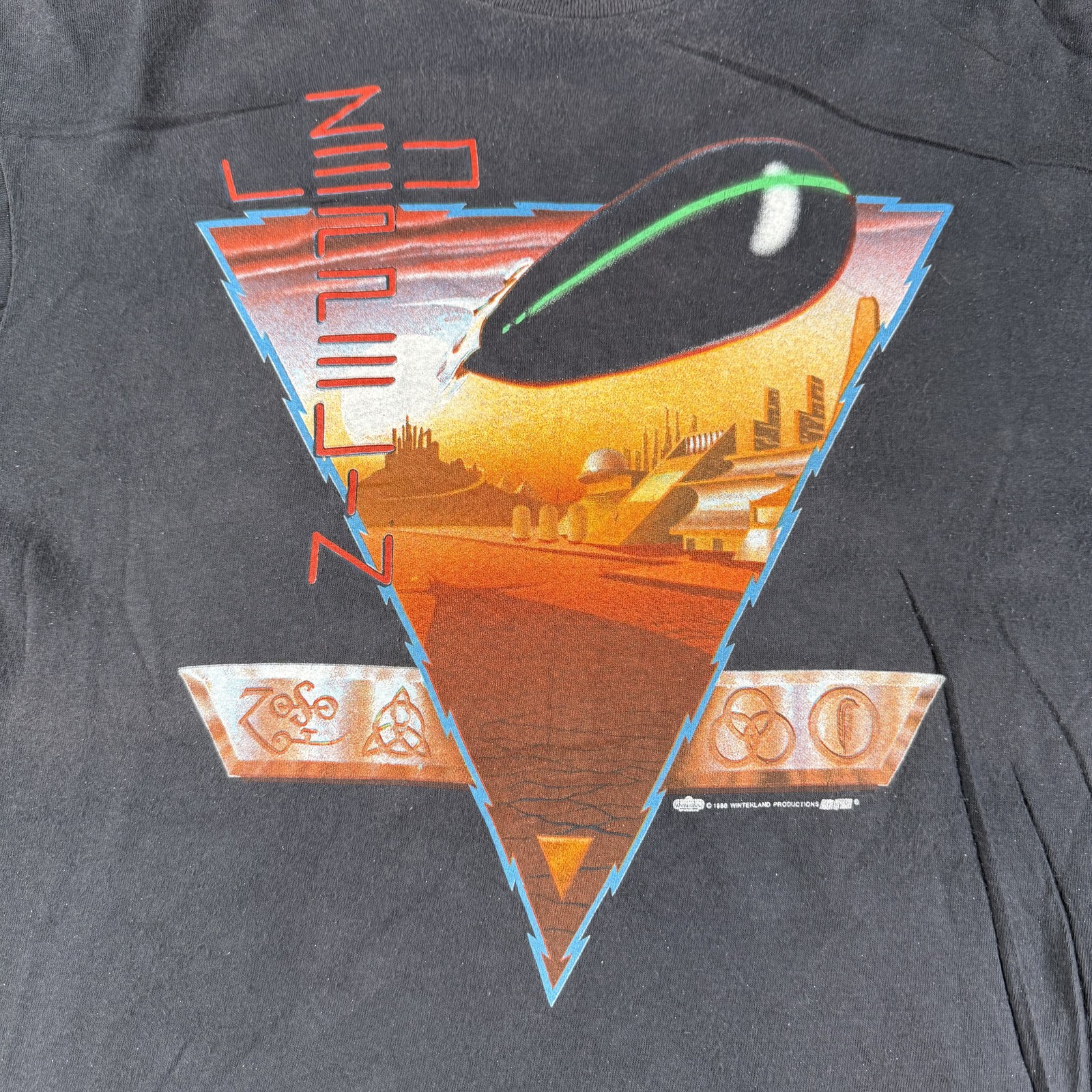 Vintage Led Zeppelin Shirt Mens Extra Large Black 1988 Winterland Band Tour 80s gallery