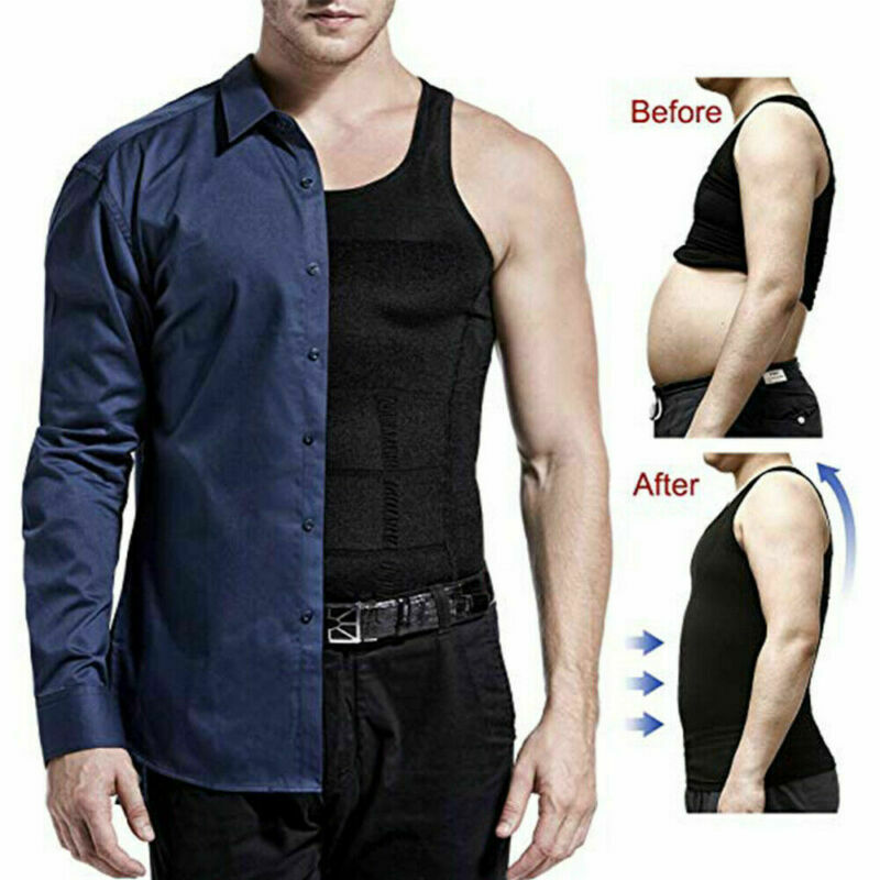 Men's Slimming Body Shaper Shirt Compression Abs abdomen Control Belly Underwear gallery