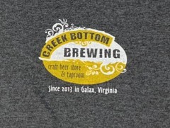 Creek Bottom Brewing 2-Sided Gray T-Shirt Medium Galax Virginia Beer Go W/ Flow