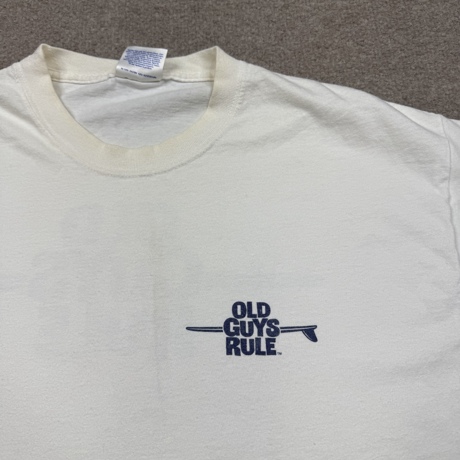 Vintage 90s Hanes Old Guys Rule Men's Shirt Size L White Short Sleeve Crew Neck gallery
