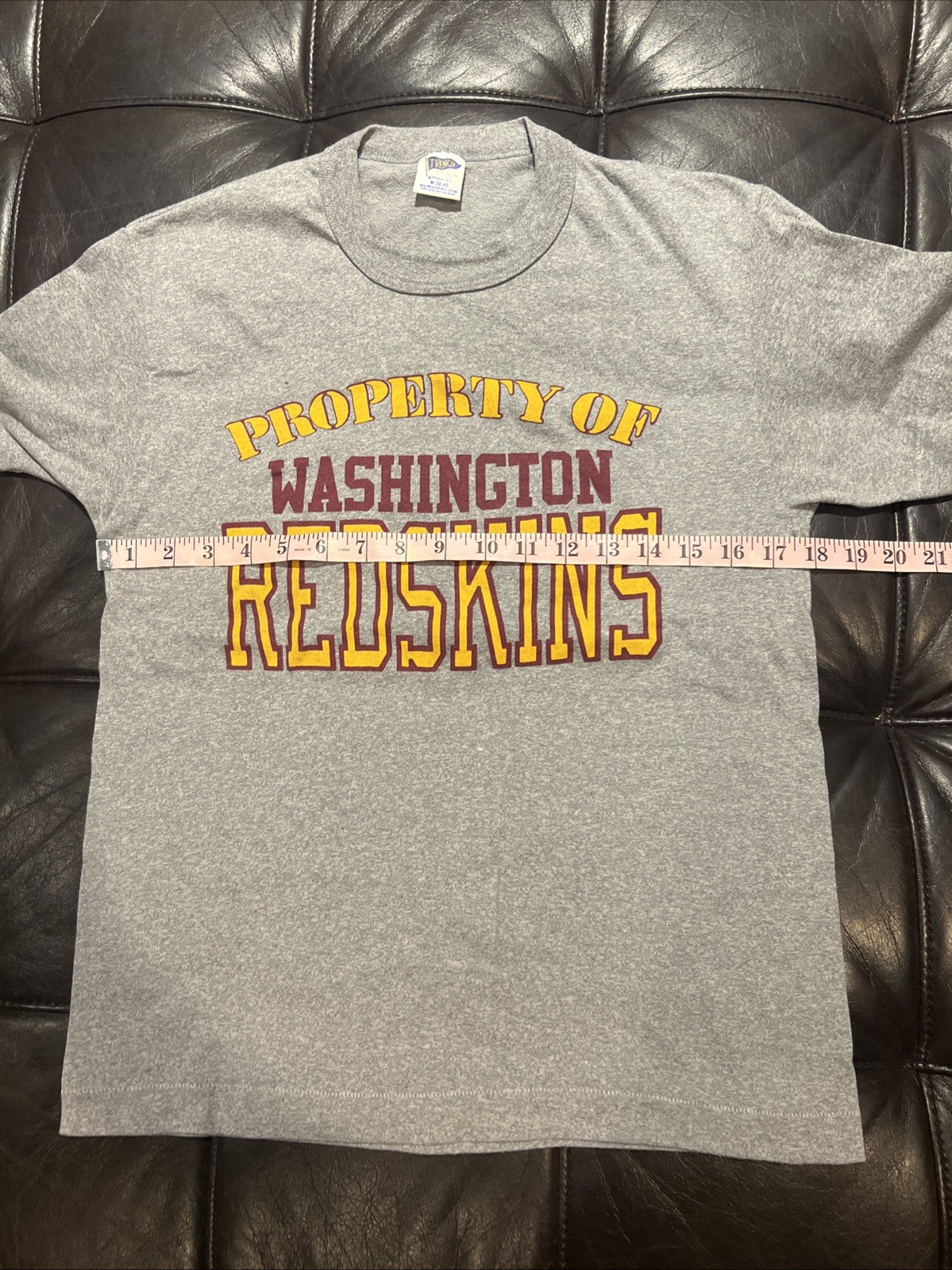 Vintage Trench Washington Redskins Gray Single Stitch T Shirt M gallery