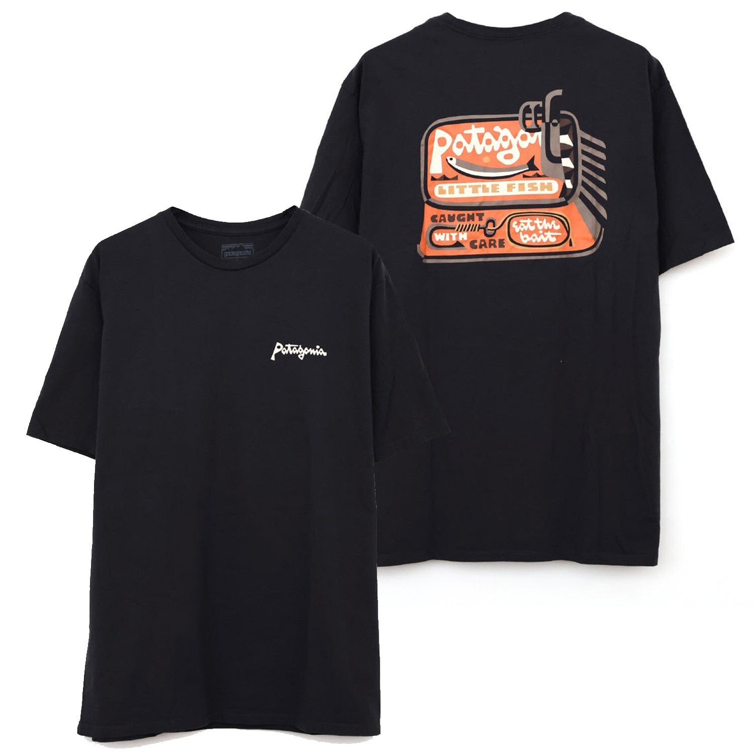 Patagonia Mens - Aquatic Action Organic T-shirt - Little Fish: Ink Black gallery