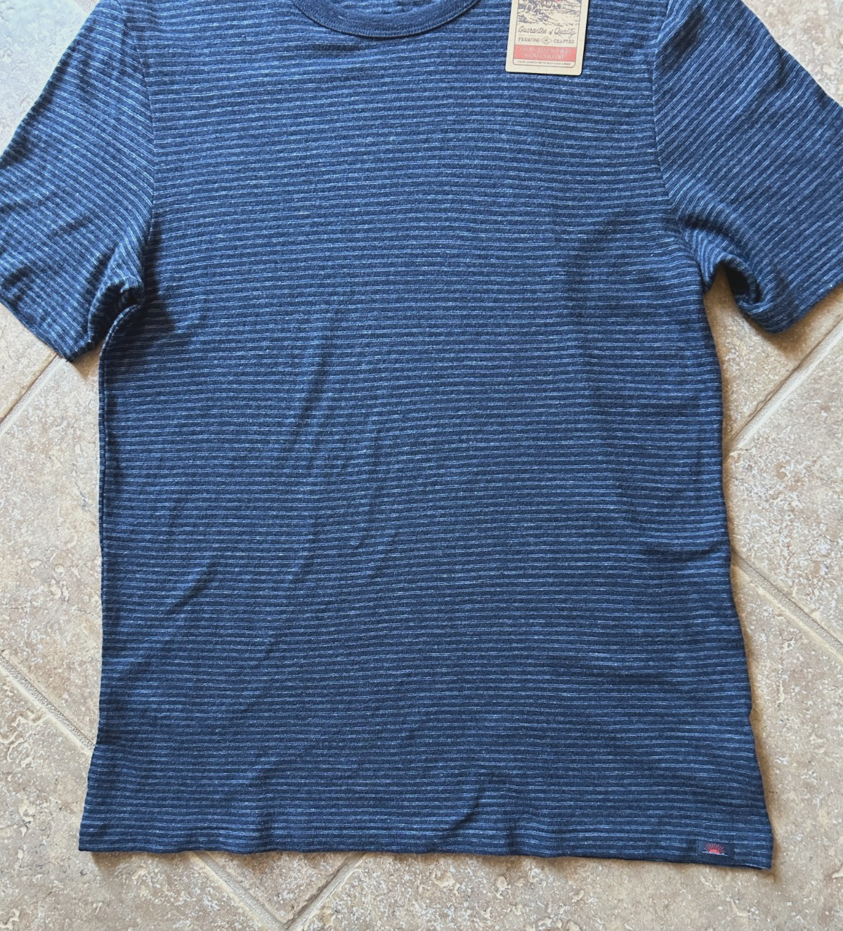 Faherty Vintage Chambray Tee T Shirt Men's XL Navy Cove Striped $78 NWT gallery