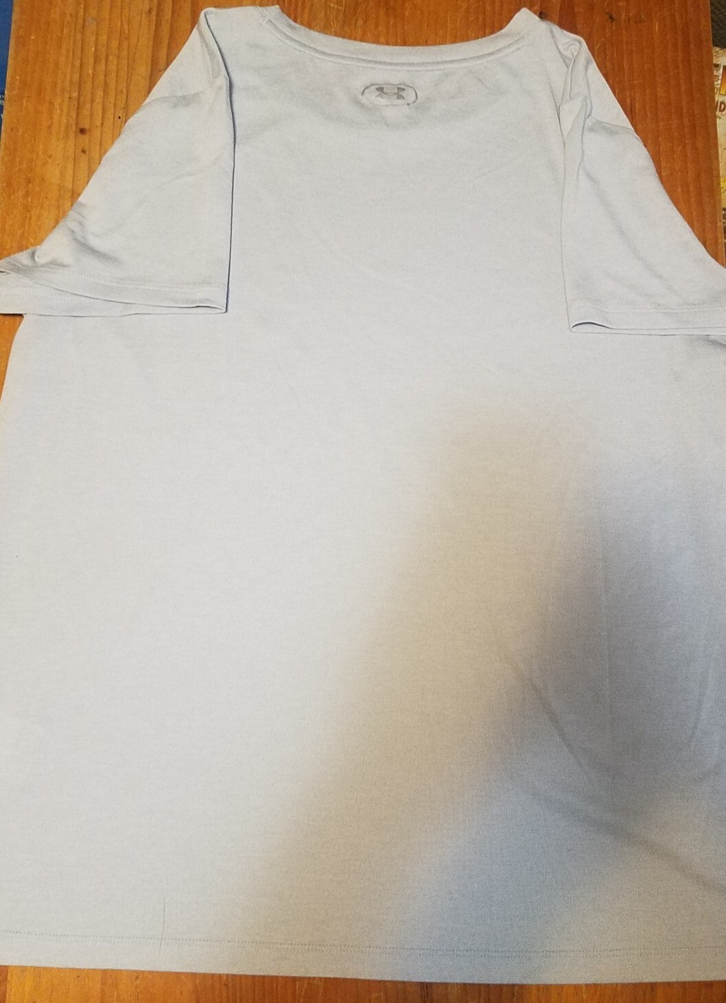 🔥Under Armour Men's Shirt Size XL Light Blue Heat Gear Spell Out gallery