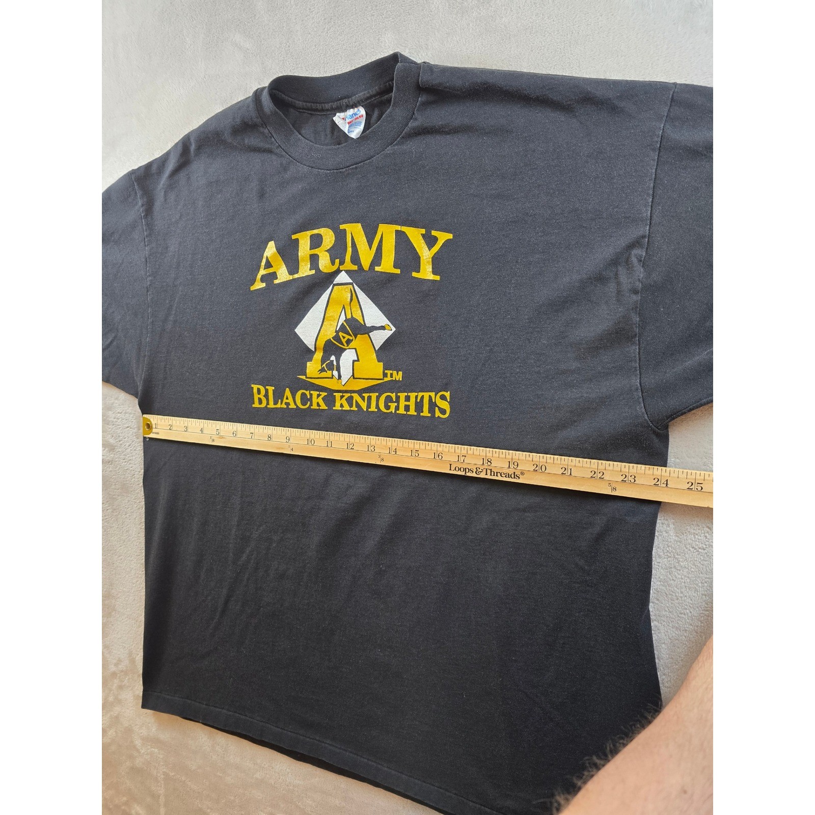 Vintage Army Black Knights T Shirt Mens XL Black Cheyenne Rough Riders USA Made gallery