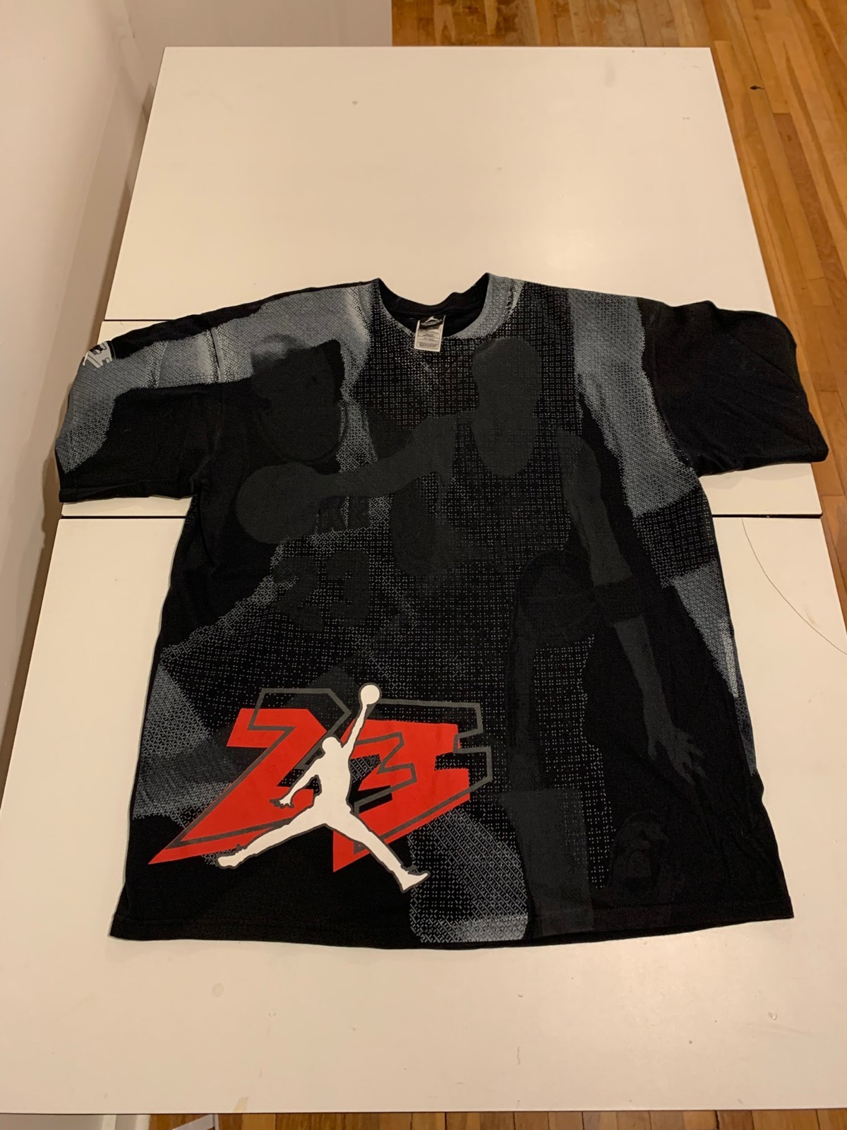 Vintage Jordan Shirt XL Black Nike Air Infrared 6s Jumpman Flight AOP Basketball
