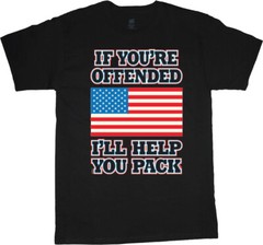 Offended American Flag Funny Shirt Mens Graphic Tee Trump 2024 MAGA