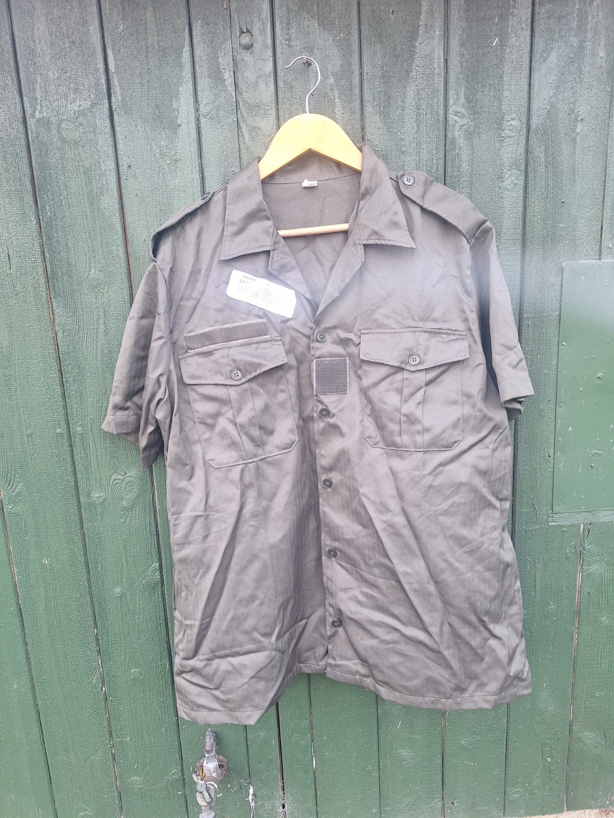 FRENCH FRANCE F2 OLIVE GREEN SHIRT HERRINGBONE PTTN – 42/44 INCH CHEST New