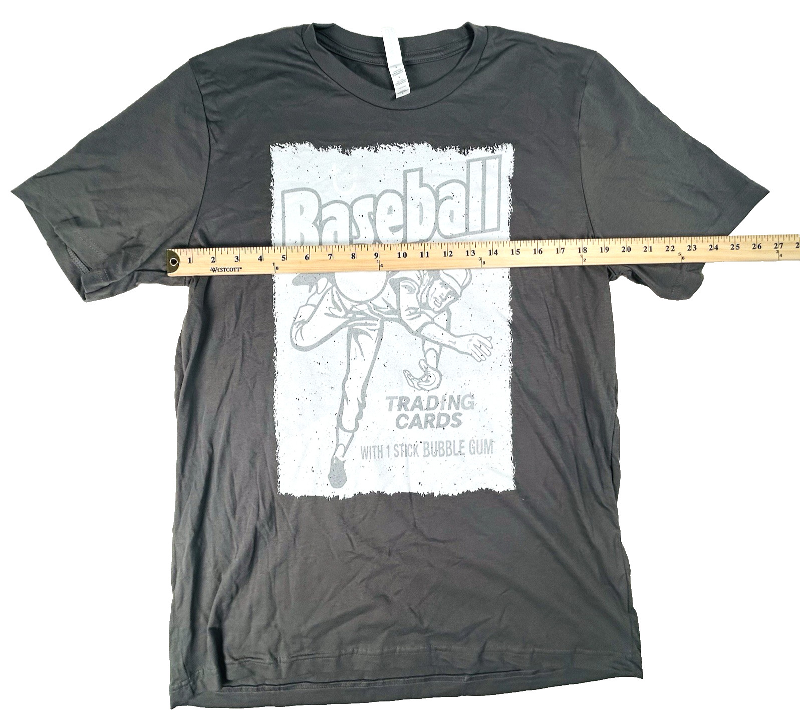 Retro Topps Baseball Trading Cards Distressed Cotton Gray T-Shirt Unisex Large gallery
