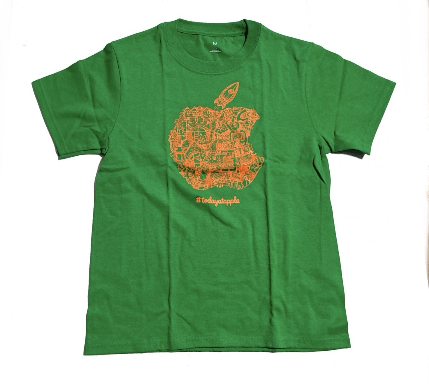 Official Apple T Shirt Apple Camp Today At Apple Green/Orange Size Youth M gallery