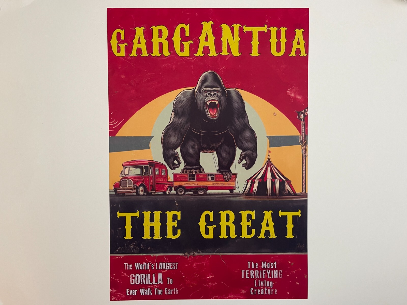 Circus Posters Freak Show Giant Gorilla Poster Live Freaks Wall Art