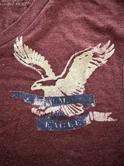 American Eagle Men’s Athletic Fit V-Neck Graphic T-Shirt XS Burgundy