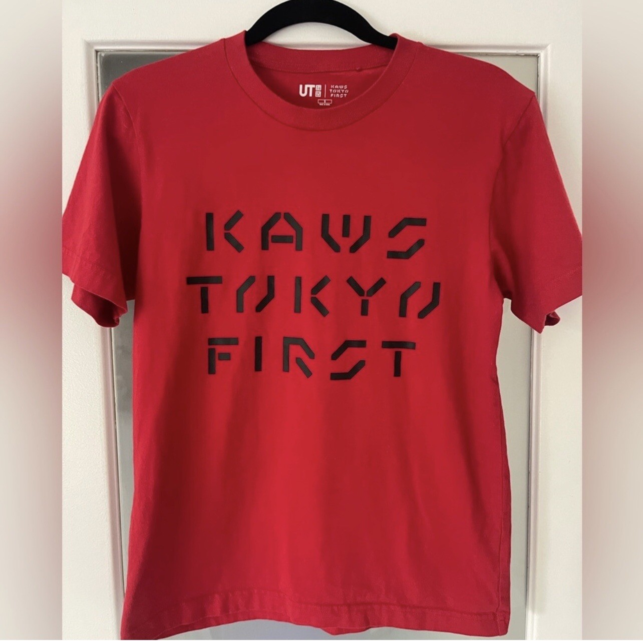 Kaws Tokyo First x Uniqlo Tee in Red, Men's SZ S small high quality tshirt gallery
