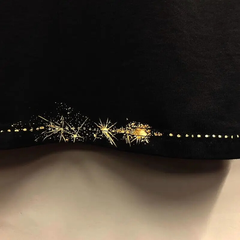 New Fashion Trend Sequined Summer Short Sleeve Luxury Men Black Pullover T-Shirt gallery