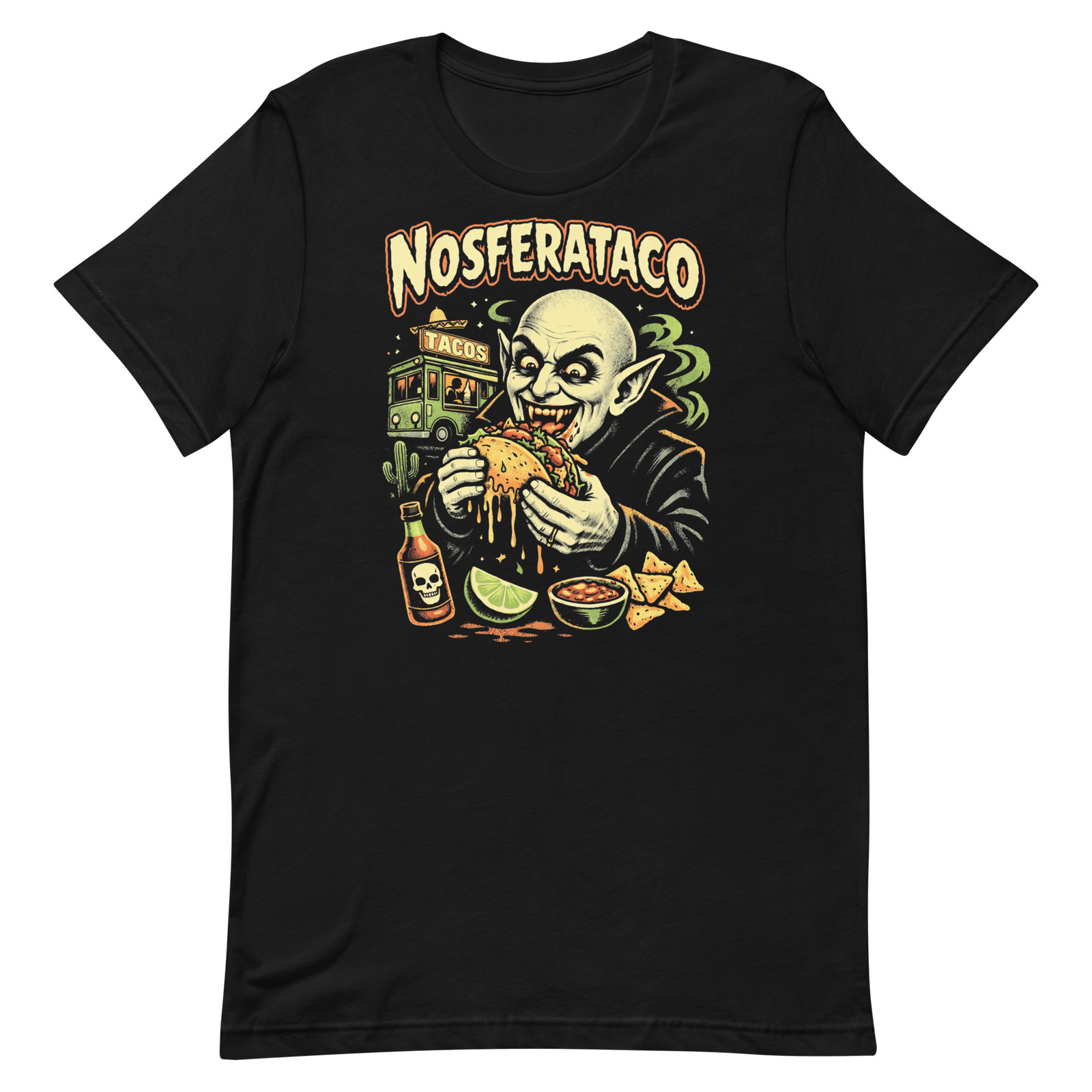 Nosferataco T-Shirt - Funny Nosferatu Vampire Horror Campy Taco Lovers Tee XS-5X gallery