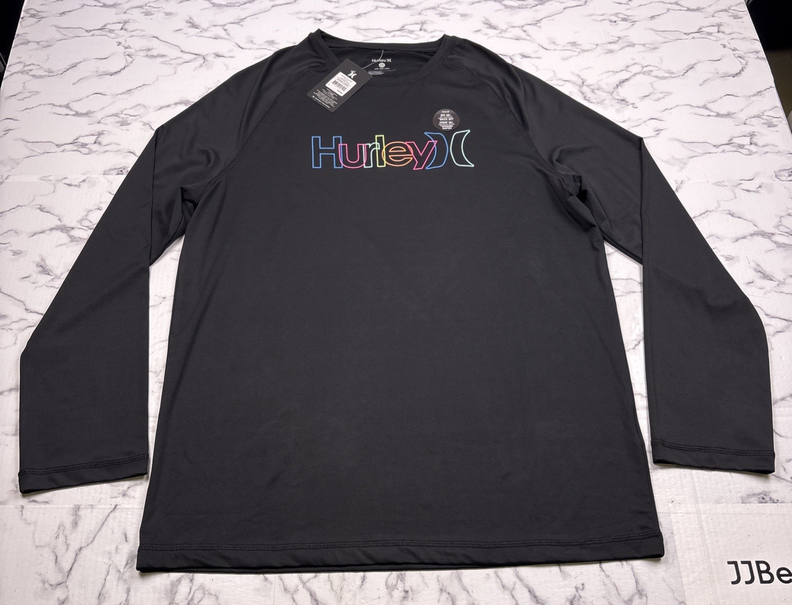 Hurley Men's Crew Long Sleeve Quick Dry UPF 50+ Black Sz L Casual New with Tags gallery