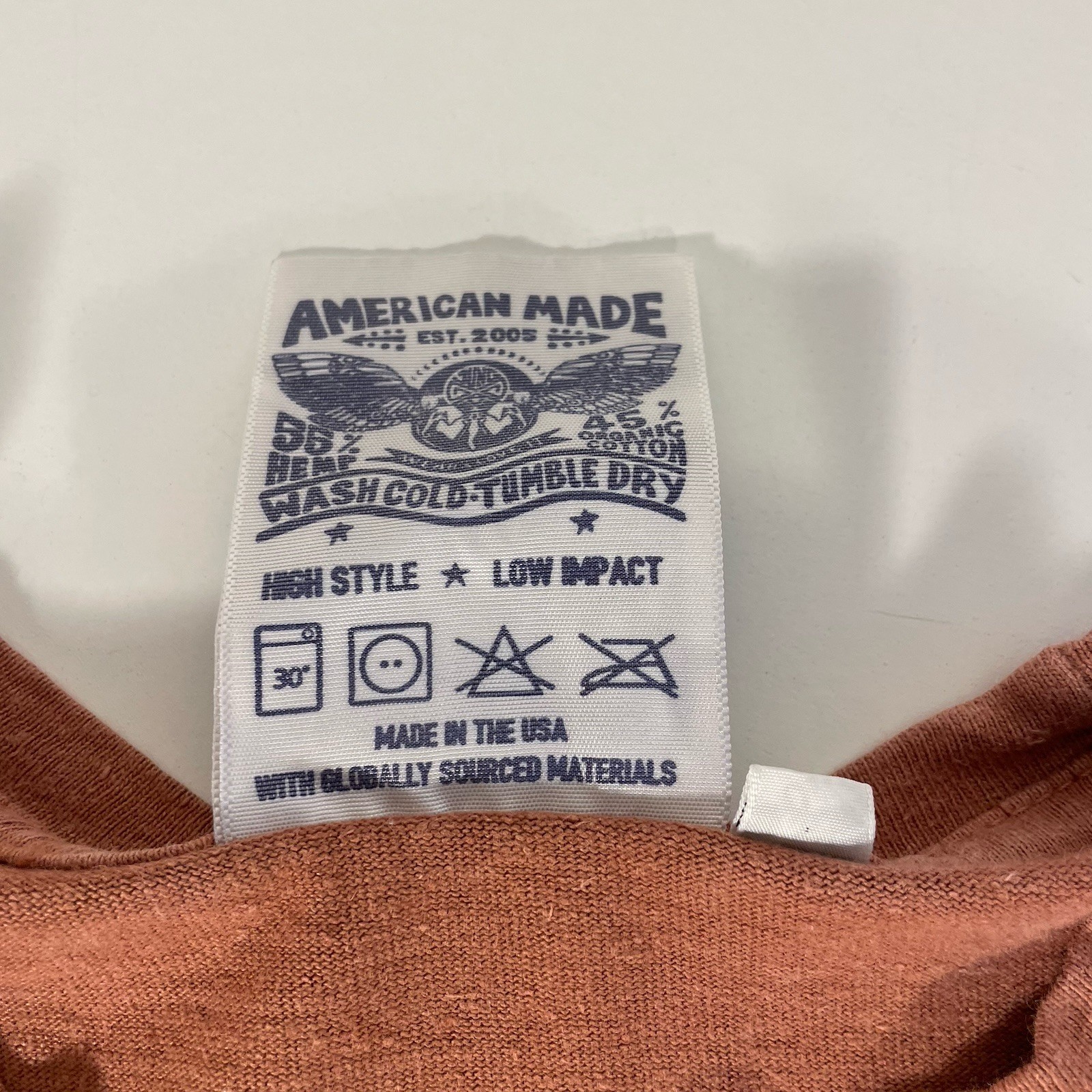 Jungmaven Pocket T Shirt Burnt Orange Long Sleeve Hemp Organic Cotton Men Medium gallery