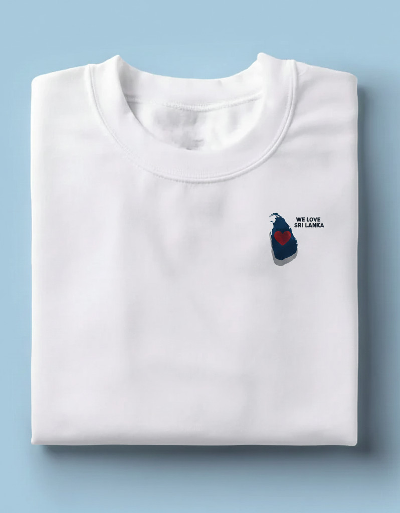 "WE LOVE SRI LANKA" 100% Cotton T-Shirt - FLOOD RELIEF AID - Made in Sri Lanka gallery