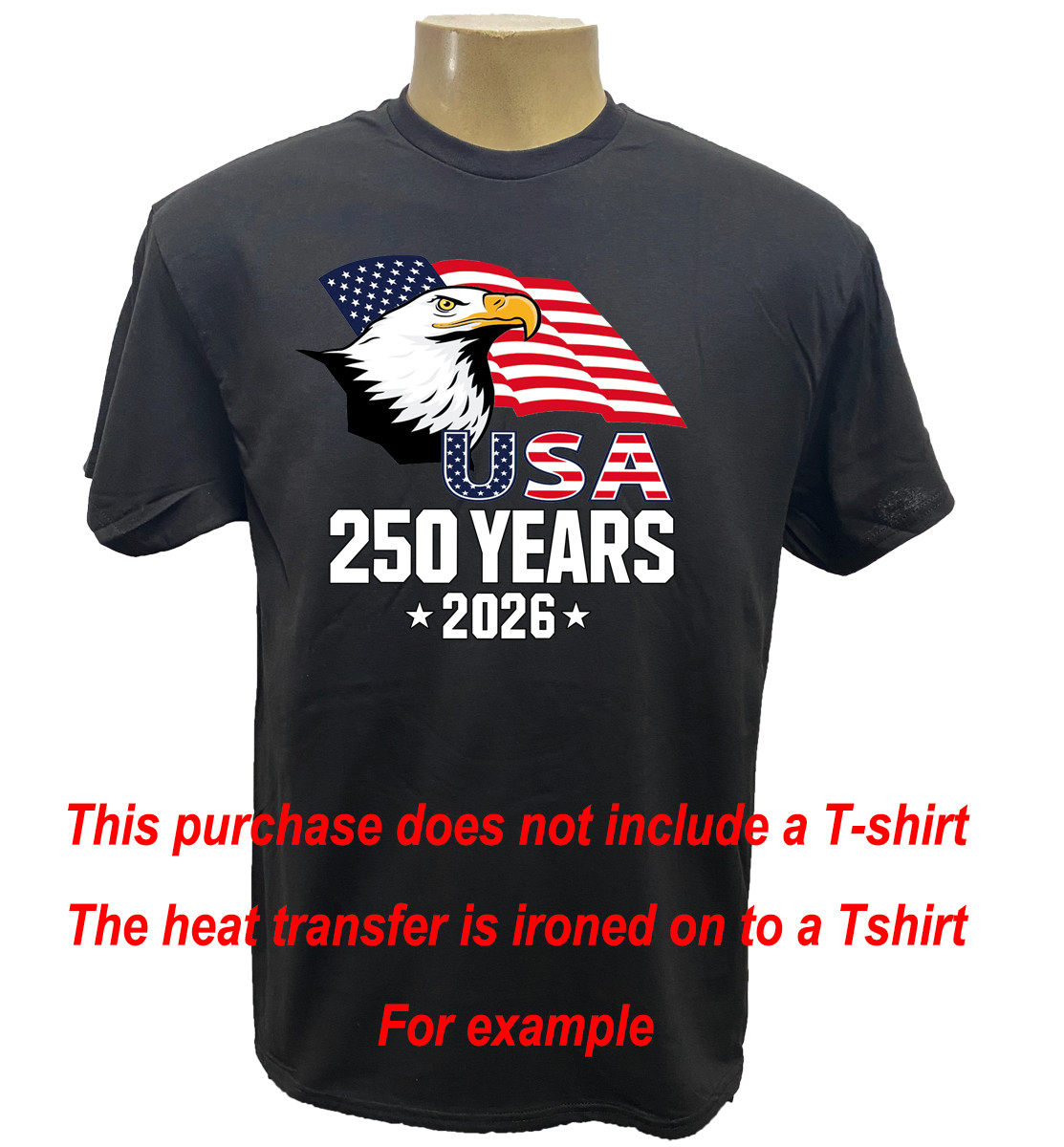 USA 250 YEARS 1776-2026 PATRIOT US EAGLE IRON ON HEAT TRANSFER PERSONALIZE LOT gallery