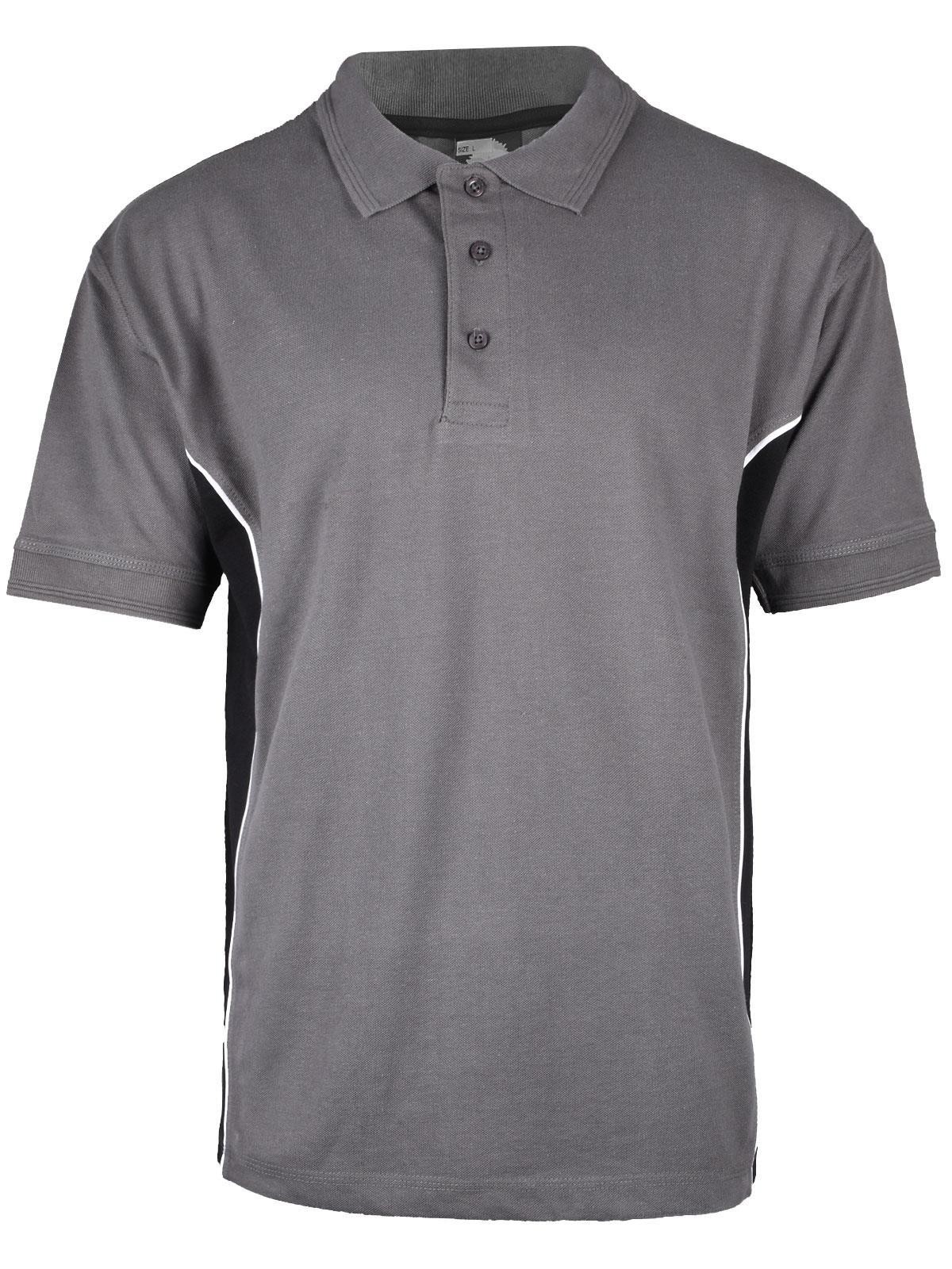Mens Polo Shirt Heavy Work T Shirts Short Sleeve Two Tone Tee Sizes S-6XL gallery