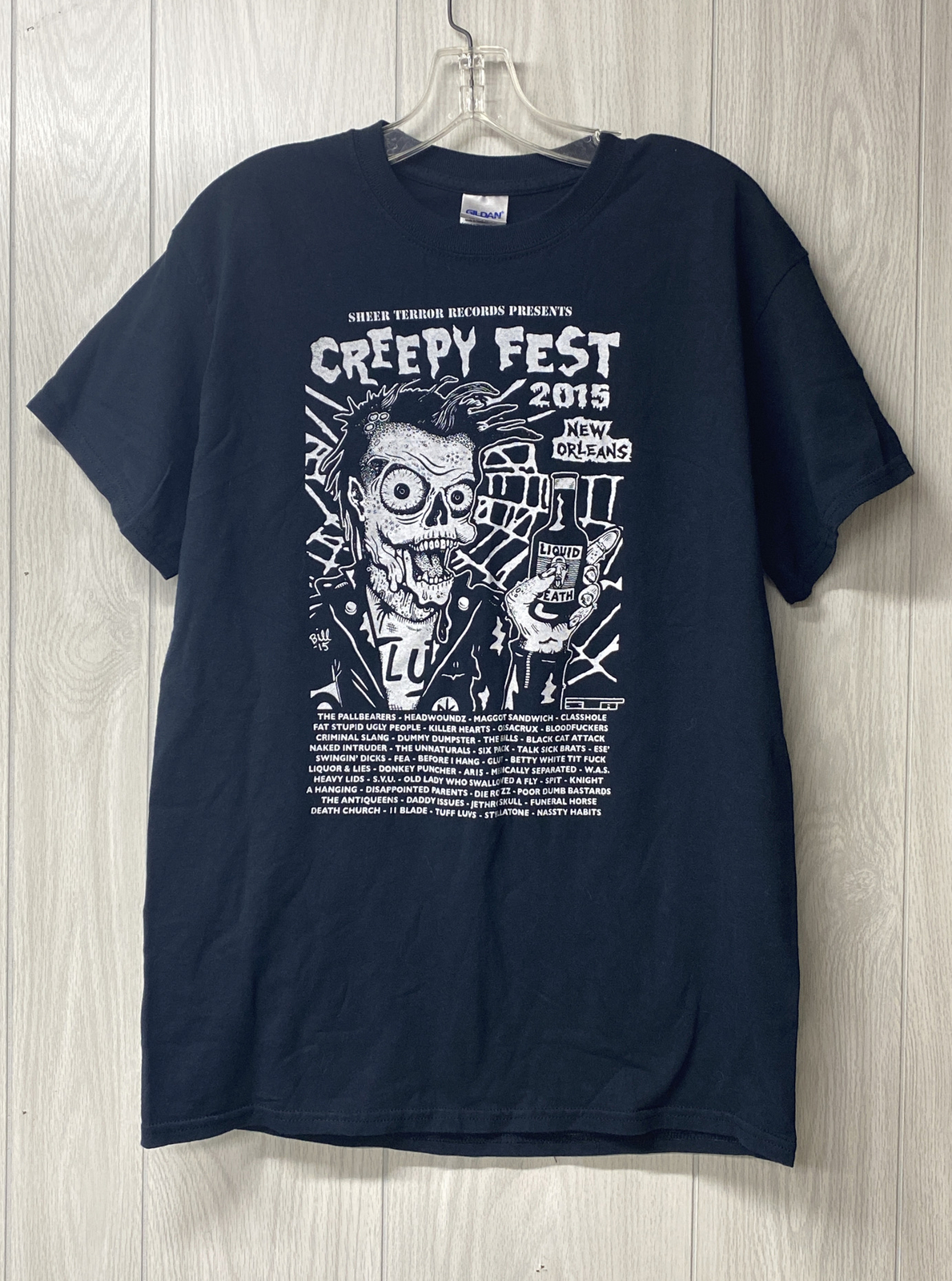 2015 CREEPY FEST New Orleans Graphic T-Shirt Sheer Terror Records Punk Hardcore gallery