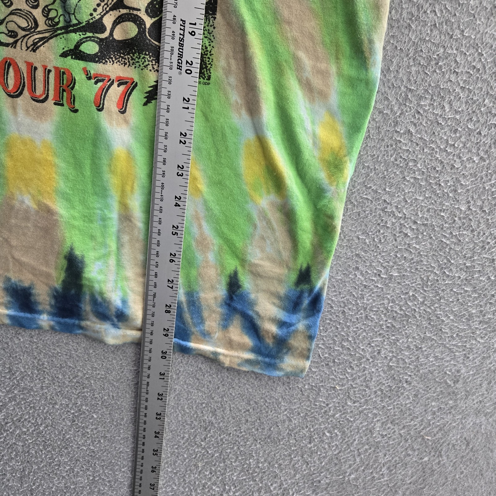 Grateful Dead Men Shirt XL Green Tie Dye Liquid Blue Skull Roses gallery