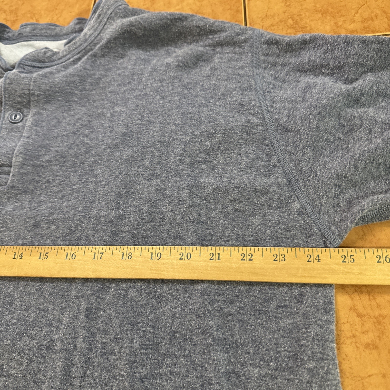 L.L. Bean Two-Layer River Driver's Shirt Sz XL Blue Wool Blend Henley gallery