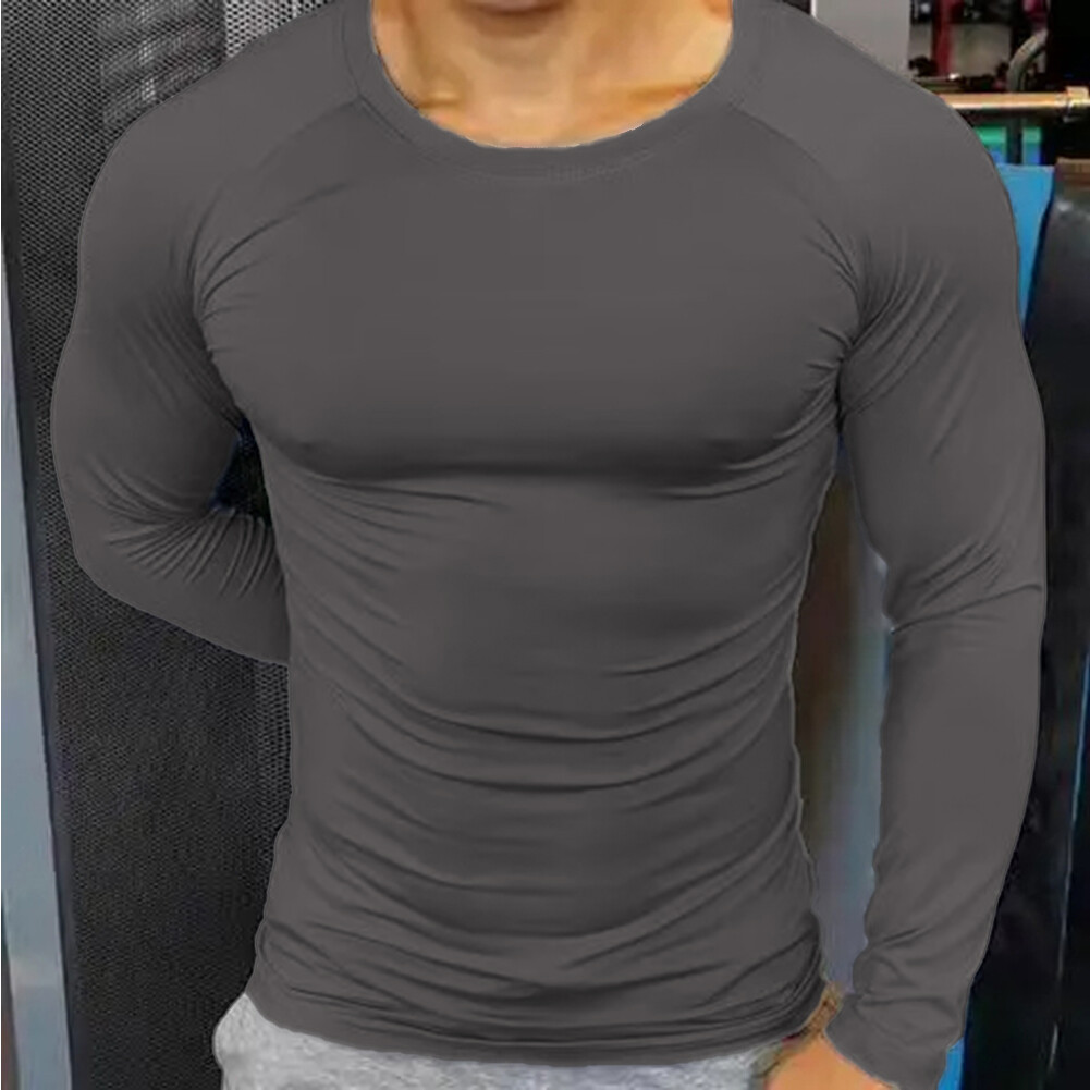 Athletic Long Sleeve Compression Shirts Men's Dry Fit Sports Gym Shirts Workout gallery