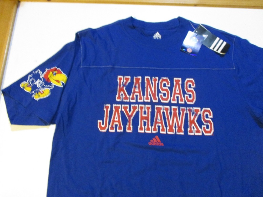 KANSAS UNIVERSITY JAYHAWKS 2011 ADIDAS T-SHIRT LG NEW NWT FOOTBALL BASKETBALL