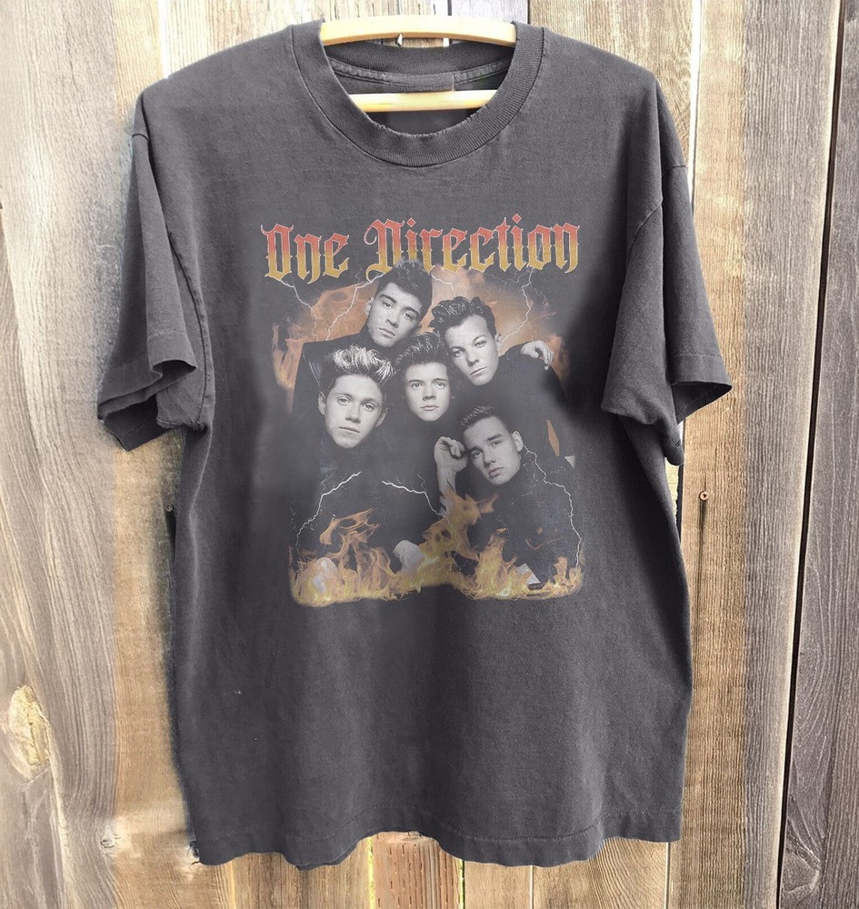 NEW! One Direction Unisex Charcoal Cotton T-shirt Size S-5XL