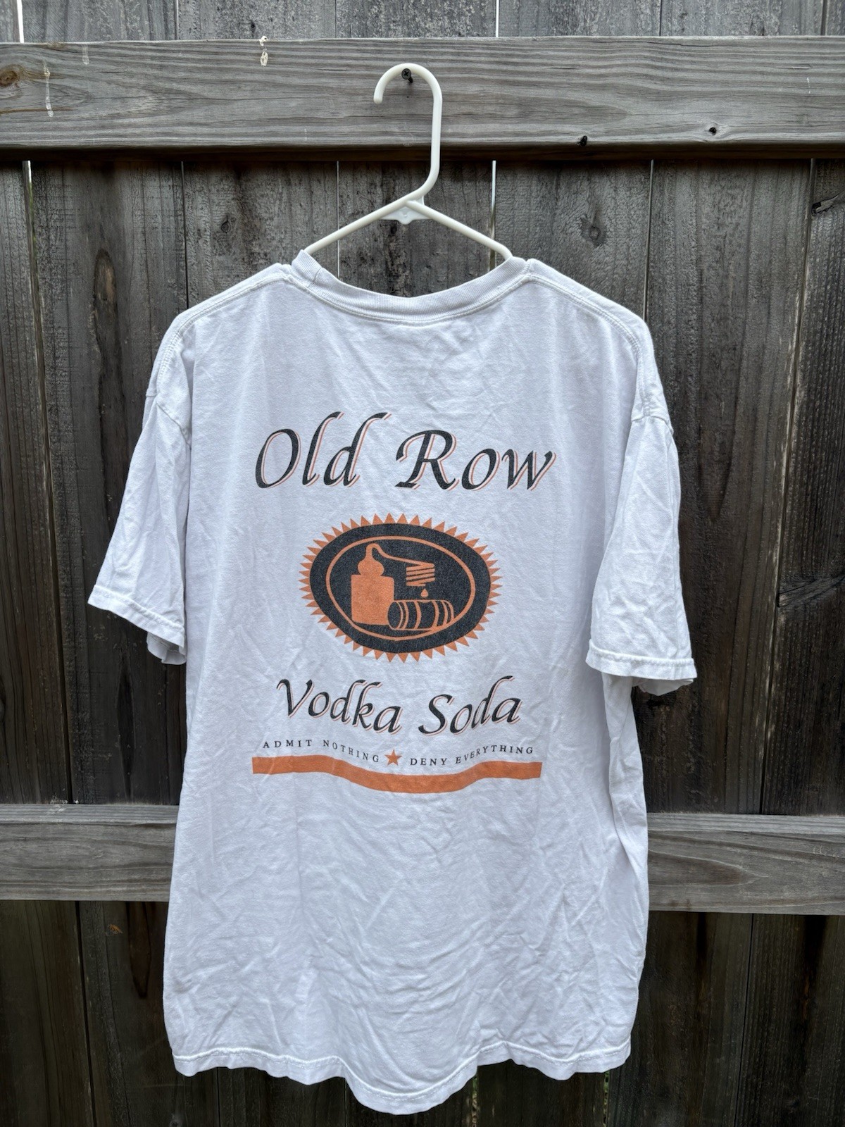 Comfort Colors Men's XL White Graphic Print Pocket Tee Old Row “Vodka Soda” gallery