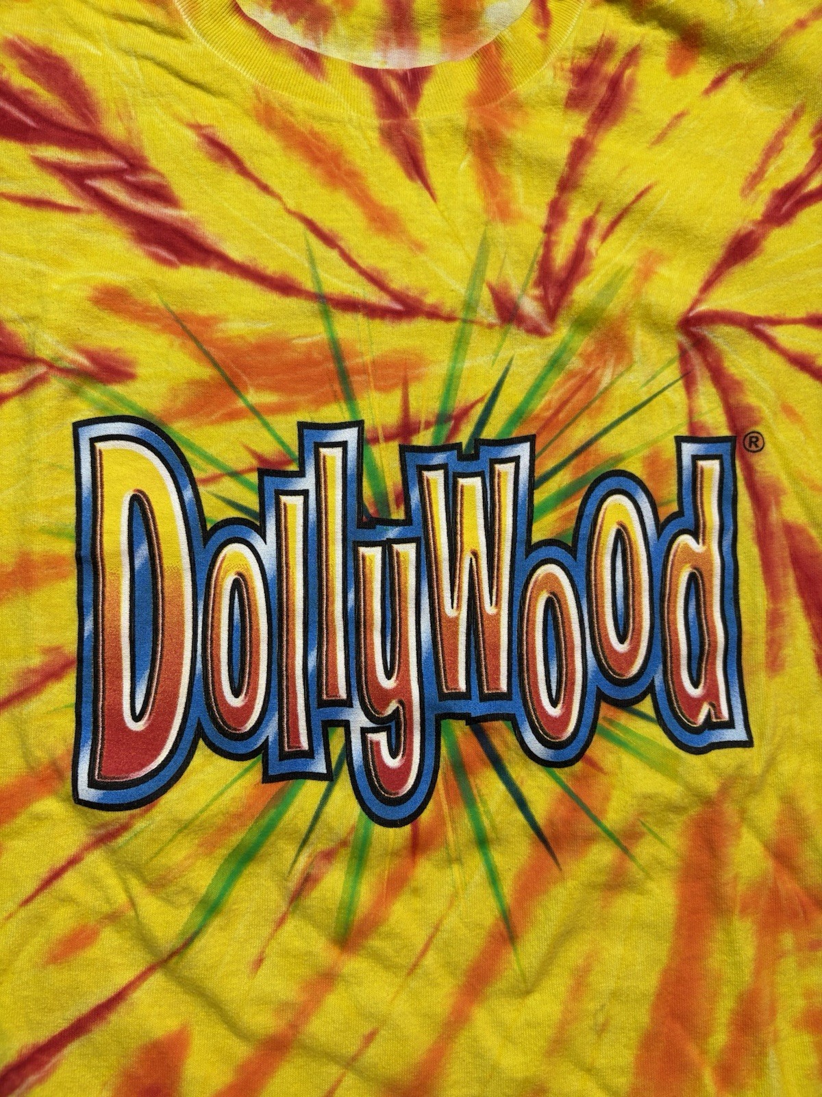 Vintage Dollywood Shirt Theme Park Medium Orange Tie Dye Souvenir Graphic Tee gallery