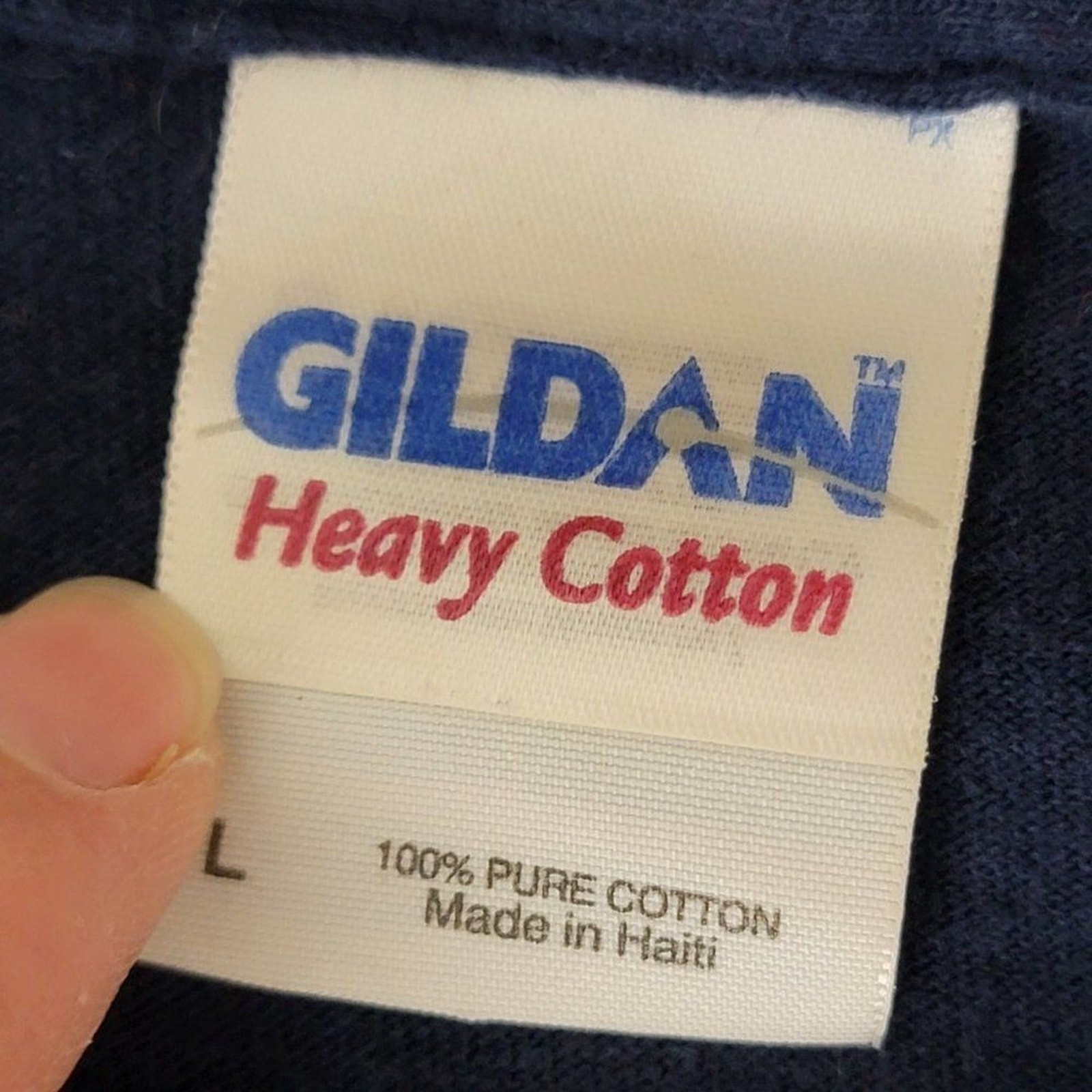 Gildan Cotton Graphic T Shirt Mens Size L Navy Blue Fisherman Make No Mistake gallery