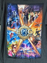Universal Studios Epic Universe Opening Day T-Shirt Adult Size Medium Gray NEW