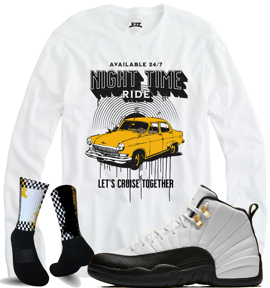 We Will Fit shirt to match Jordan 12 Taxi yellow black and white gallery