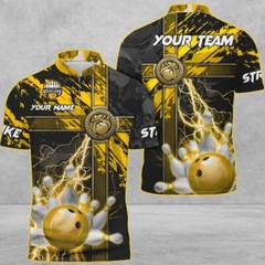 6 Color Personalized 3D Bowling And Pins Abstract Grunge Cross Jerseys For Men