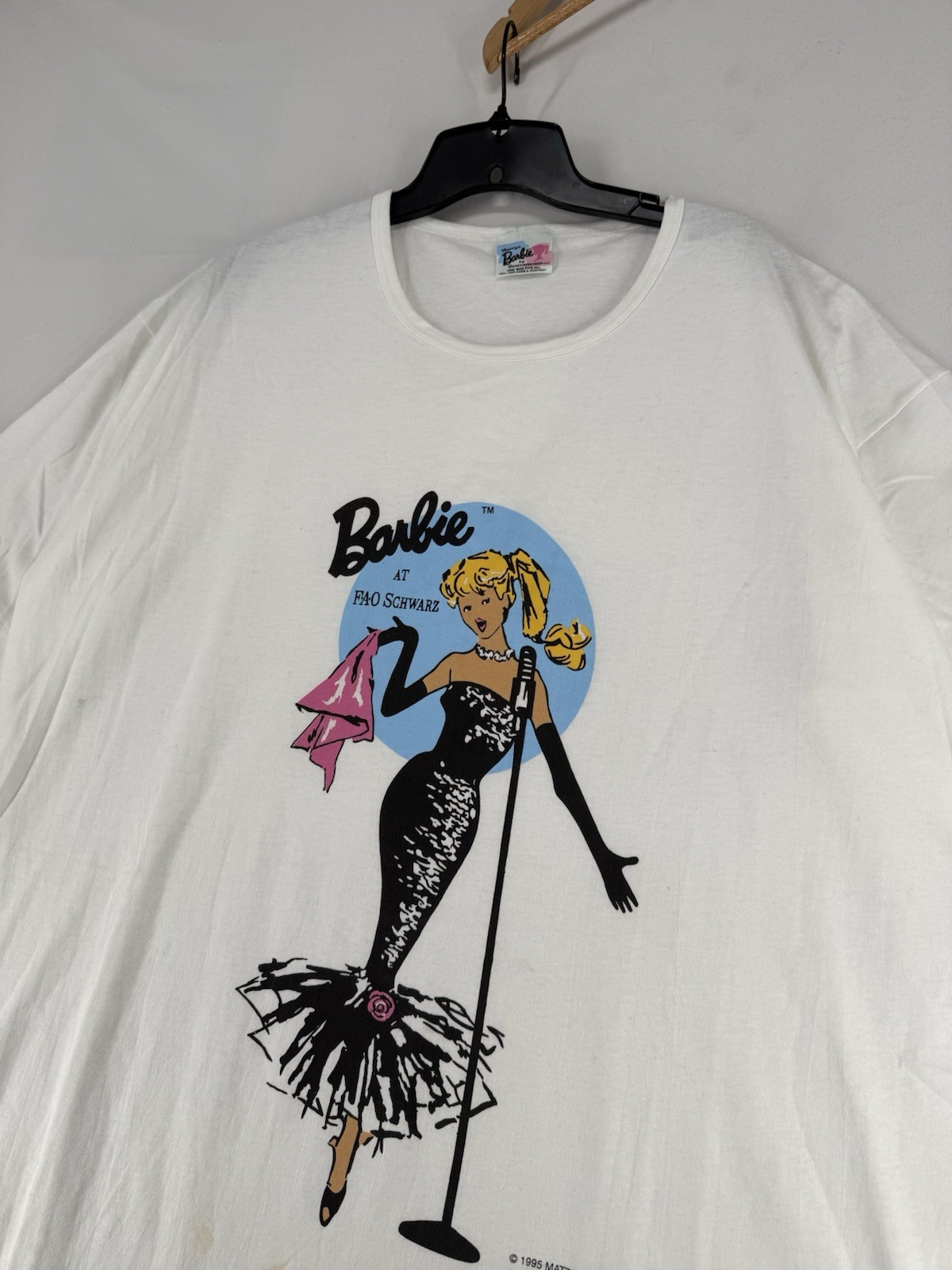 Vintage 1995 Barbie T-Shirt One Size Fits All Mattel Single Stitch White (read) gallery
